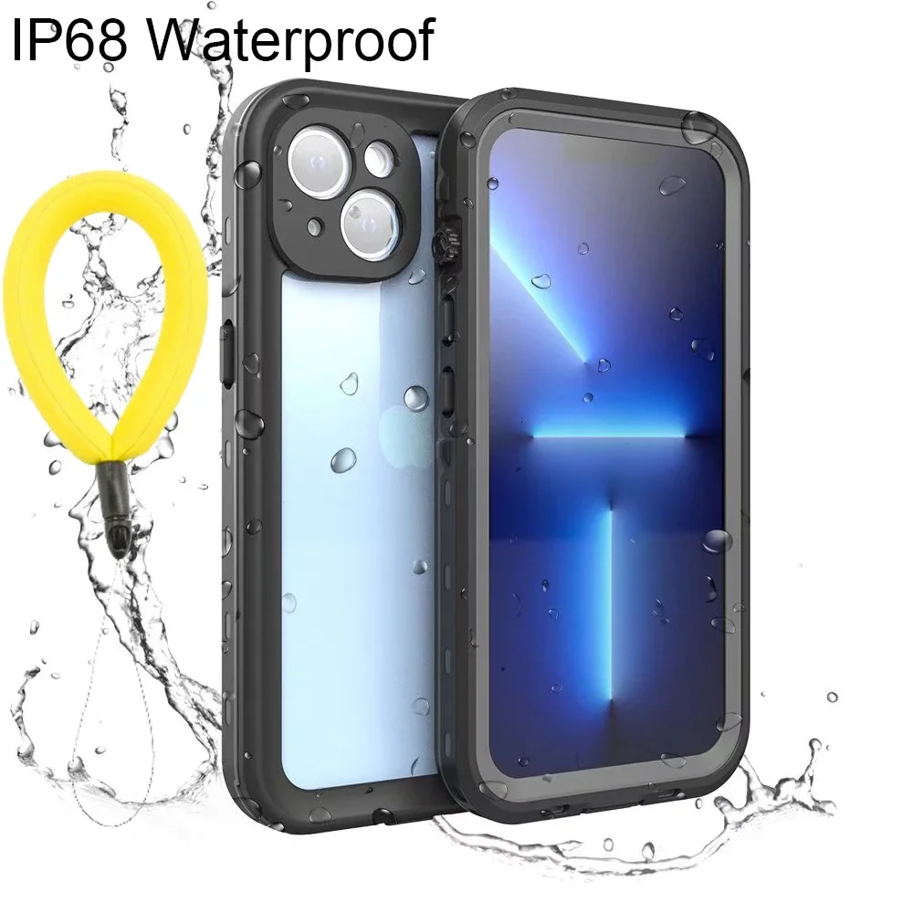 IP68 Waterproof Case For iPhone 15 14 Pro MAX 13 12 Mini 11 XS XR 8 7 14 Plus Diving Cover Swimming Outdoor Shockproof Armor