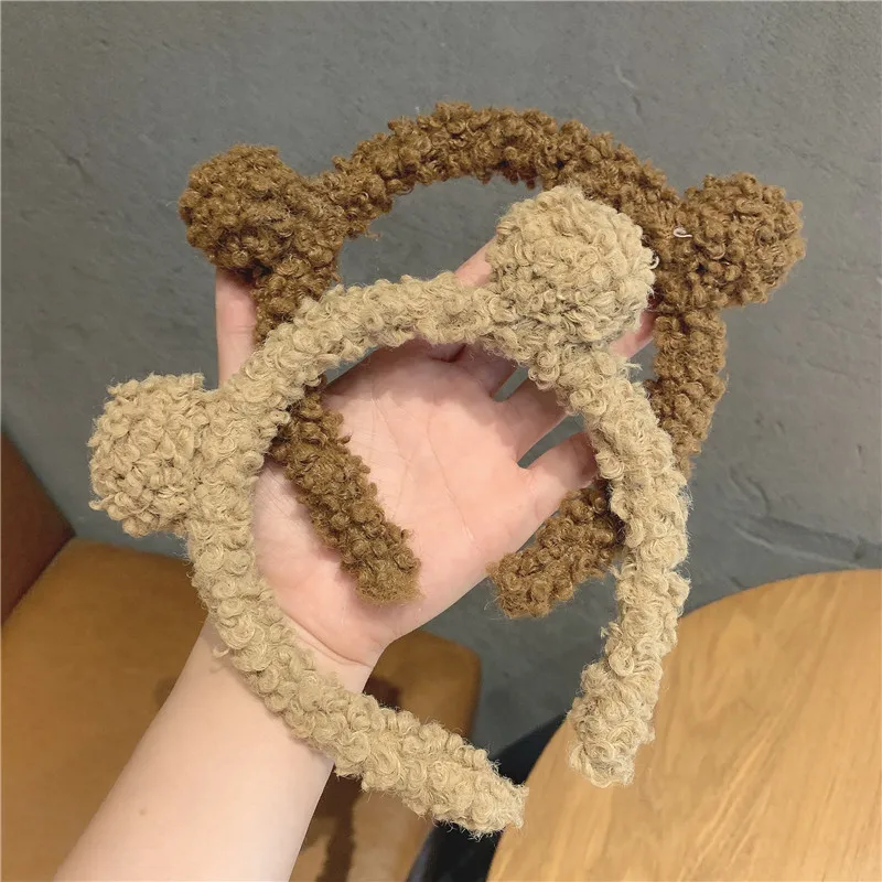 Cute Plush Bear Rabbit Ears Headband Autumn Winter Head Hoop Cartoon Girls Kid Wash Face Hairband Headdress Hair Accessories