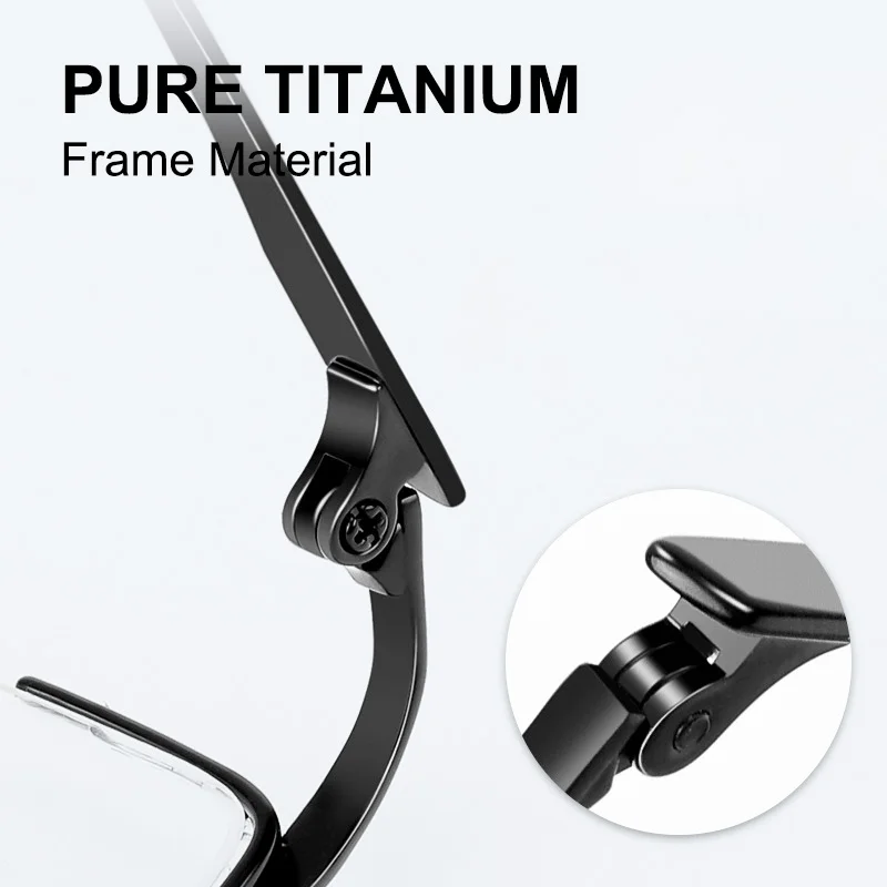 NAICOKI Pure Titanium Glasses Frame For Men Blue Light Blocking Semi-Rimless Spectacles UV400 Business Fashion Eyeglasses J85148