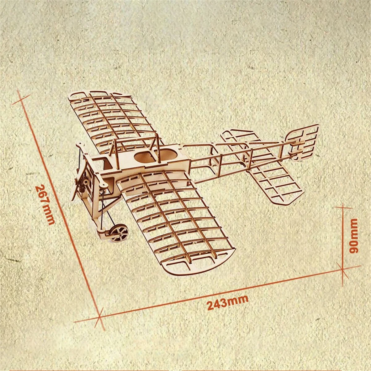 【Home-Tools!】Airplane Model Wooden Simulation Toy Light Wood Airplane Assembly Toy Three-Dimensional Educational Wooden Toy