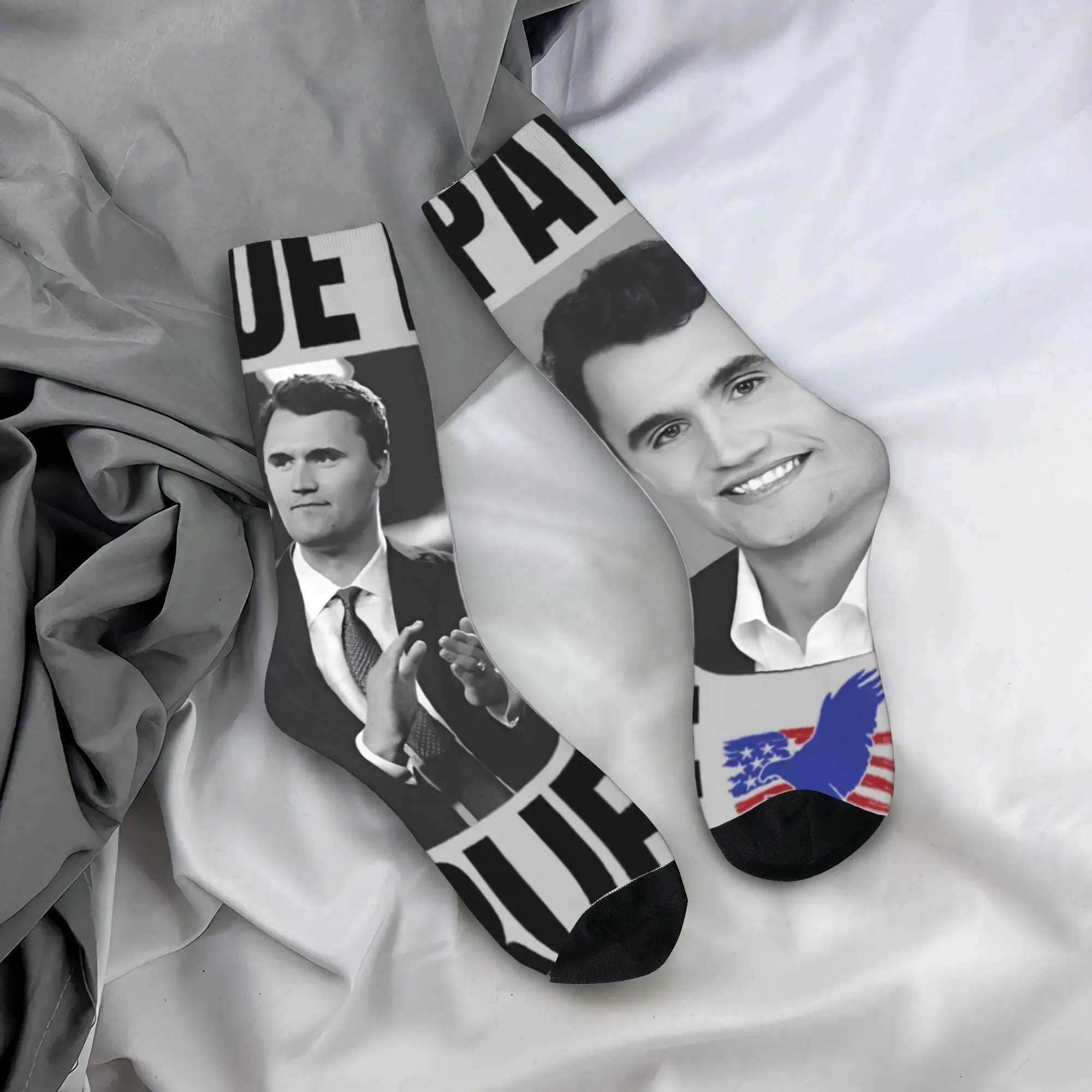 

Чулки Charlie Kirk, модные носки для взрослых и мужчин, качественные носки, зимние спортивные противоскользящие носки на заказ, подарок