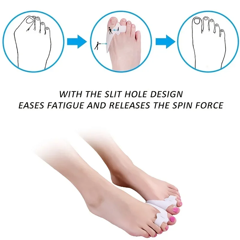 2PCS Silicone Toe Corrector Hallux Valgus Buffer Toe Separator for Men and Women Foot Skin Care Protectors Foot Pedicure Tools