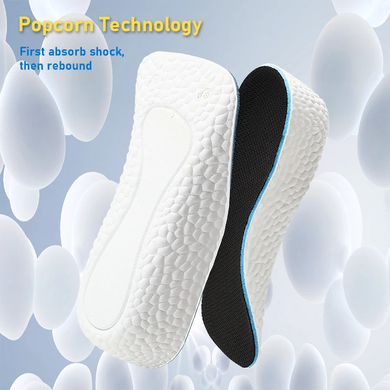 1 Pair Unisex Height Increase Insoles with Arch Support Flat Feet Orthopedic Memory Foam Invisible Pads for Sneakers