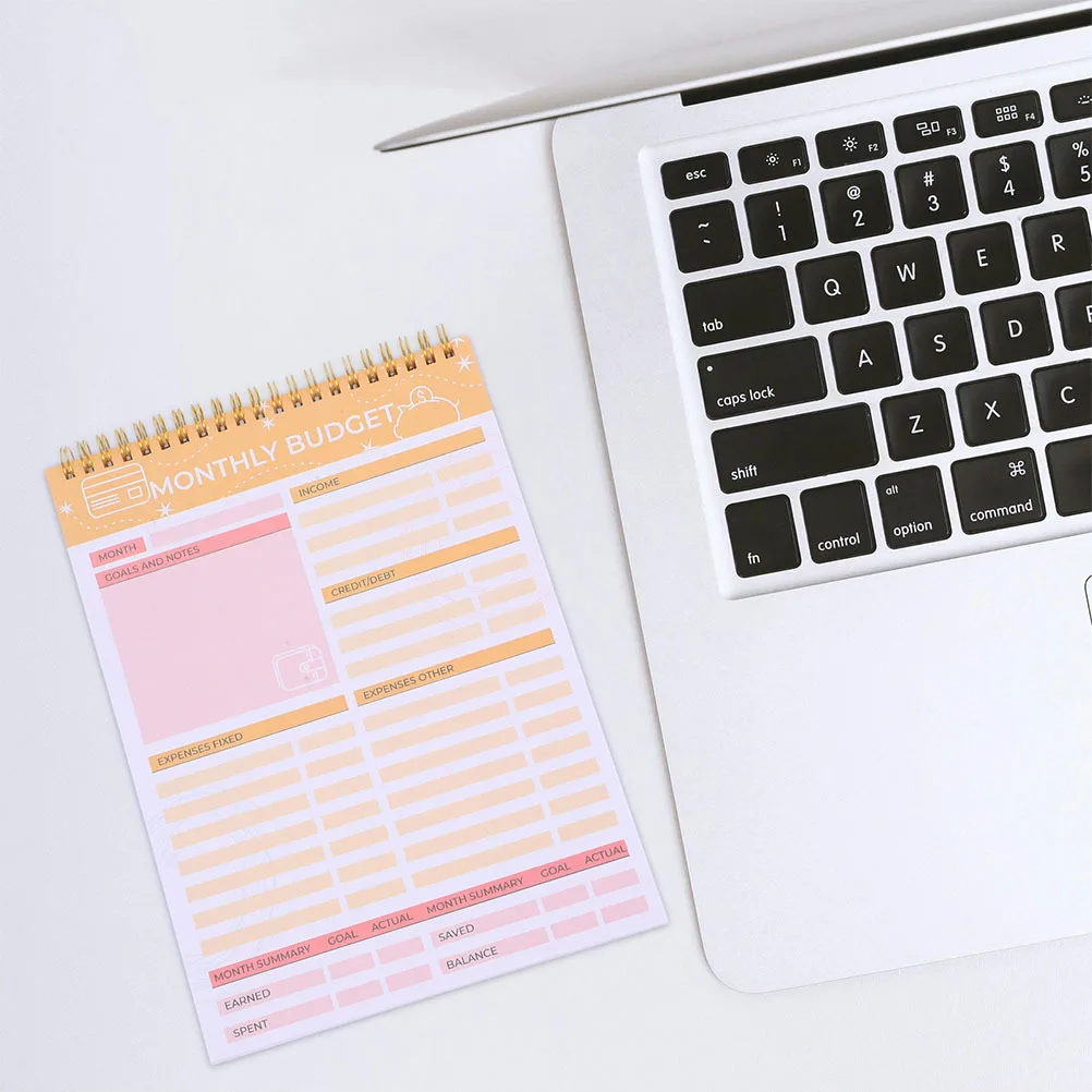 2 قطعة ورق دفتر ملاحظات حلزوني مجلة مالية لتتبع الفواتير الشهرية وإدارة النفقات وتوفير المال #6