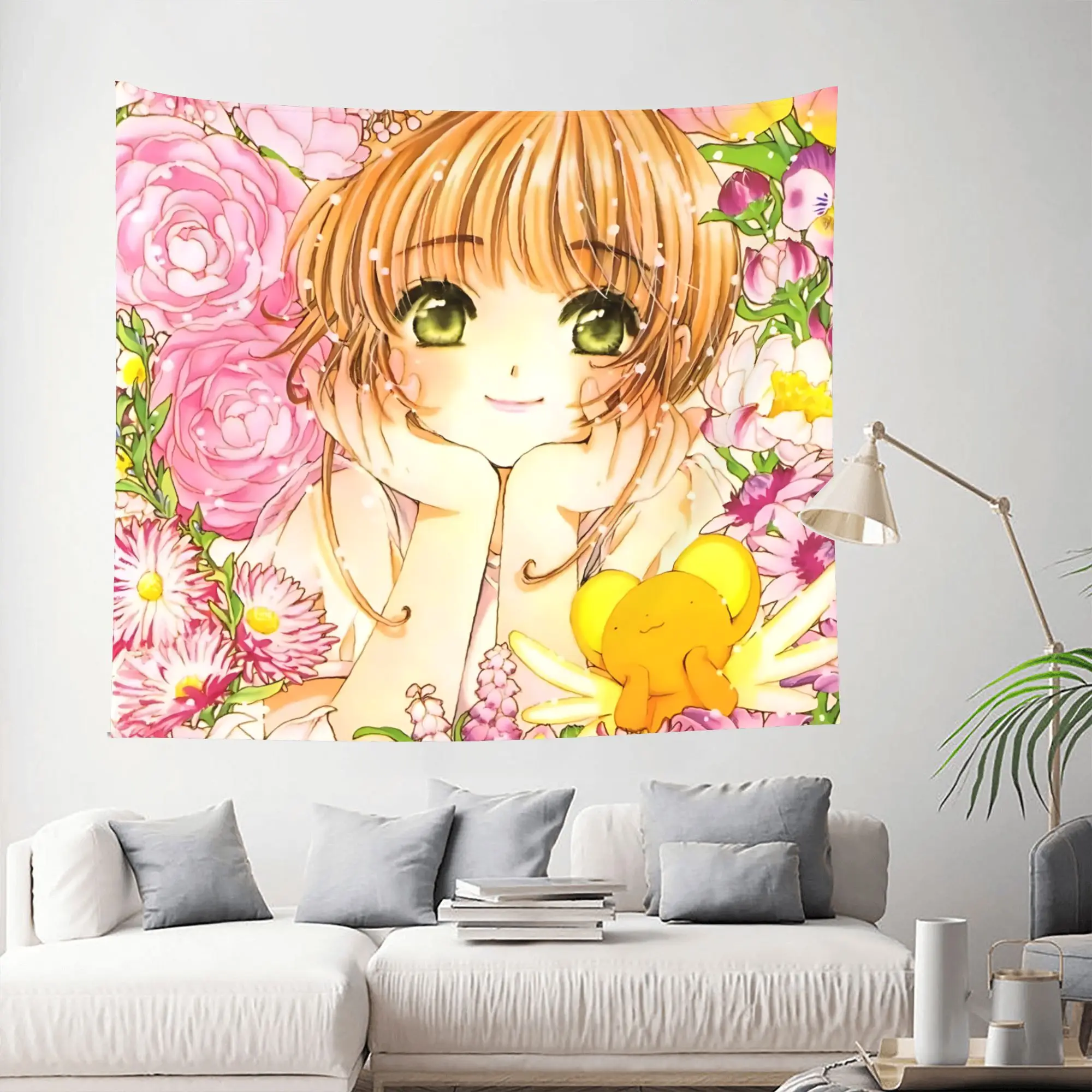 Customized Anime Cardcaptor Sakura cutecore Tapestry Bedroom Decoration  Wall Hanging Blanket Tapestry Cool Stuff For Room