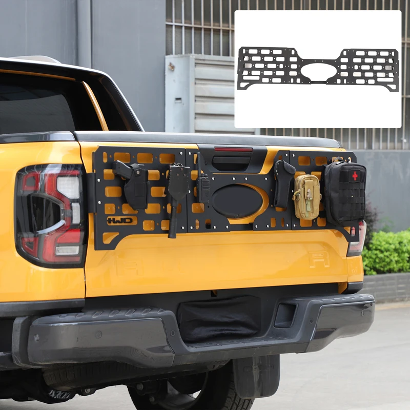 

For Ford Ranger 2023+ car tailgate outer tool hanging plate car exterior modification accessories Aluminum alloy black