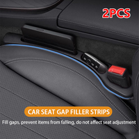 2PCS Universal Car Seat Gap Plug Strip Side Seam PU Car Gap Filler Leak Proof Seat Gap Storage Organizer Interior Decoration