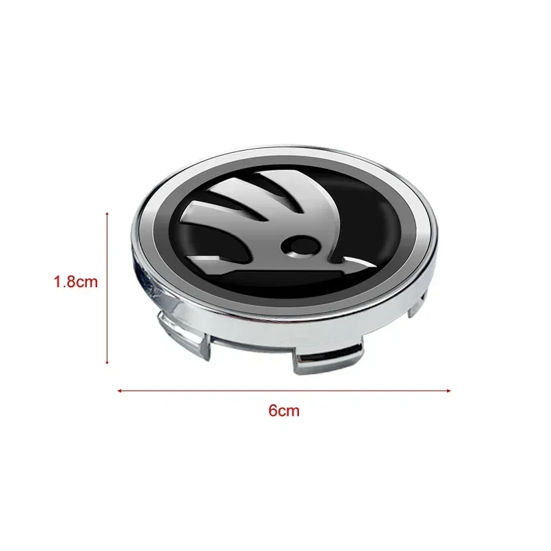 4pcs 60mm car hub center cover sticker wheel hub cover car decoration For Skoda Octavia MK2 MK3 2 3 A7 Fabia Karoq Kodiaq Superb