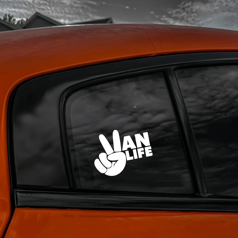 

1Pc "Van Life" Holographic Car Sticker, JDM/KDM/EURO Style Vinyl Decal, for Car Window & Laptop Decor