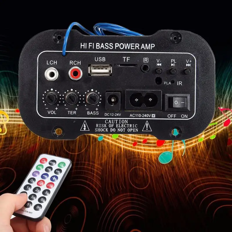 2.1 Audio Amplifier Board 220V Hi-Fi Bass Power AMP USB FM Radio TF Player Subwoofer Car Power Amplifiers Bluetooth-compatible