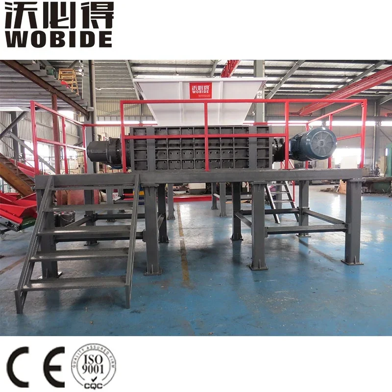 Rubber Tire Recycling Double Shaft Waste Tyre Shredder