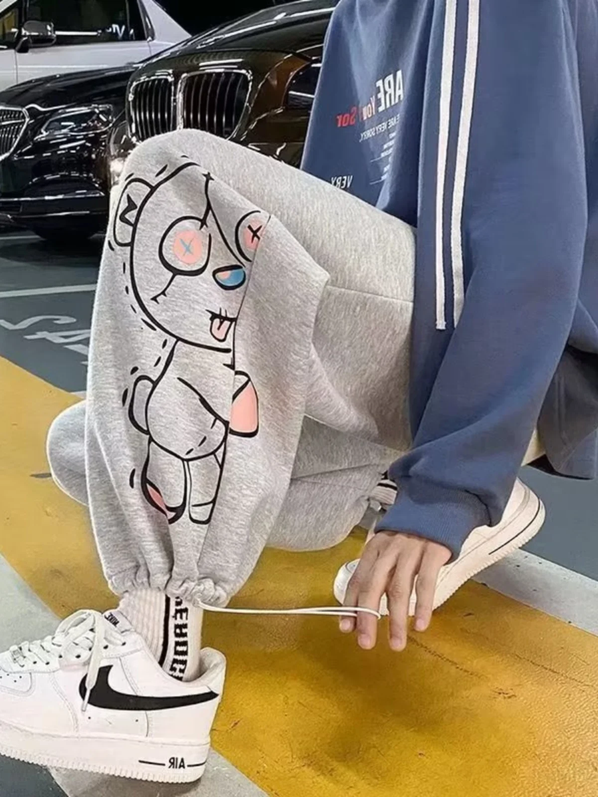 

Men's Fce Lined Cargo Pants ey Dstring Elastic Waist Casual Trousers Spring Autumn Winter New Arrival plus Size