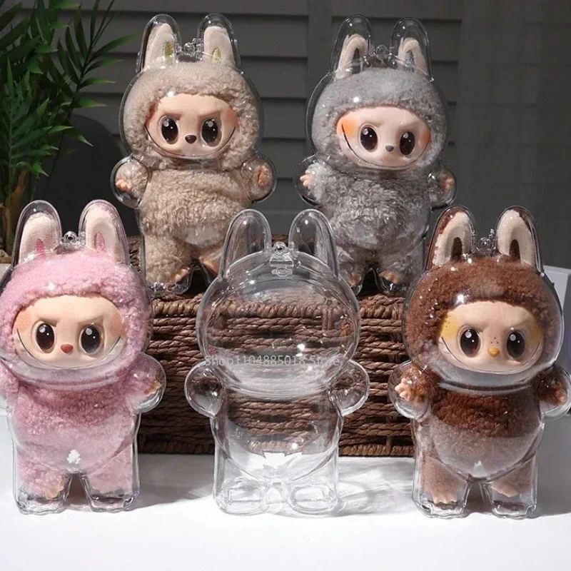 

Labubu Transparent Protective Cover Stuffed Toys Cover Cute Elf Plushie Display Bag Mini Portable Storage Box