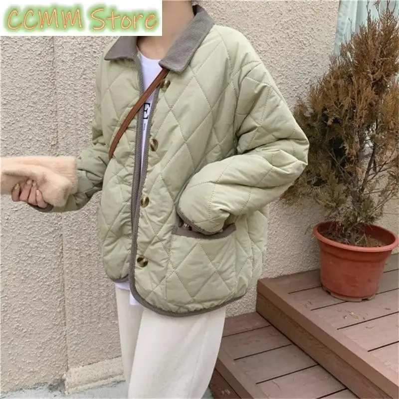 Korean Fashion Casual Women's Parkas Tops High End Casual Lady Outwear Autumn Winter Ladies Down Cotton Jacket
