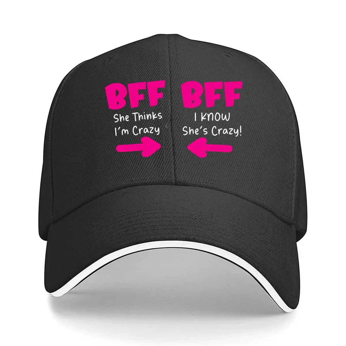 BFF She Thinks Im Crazy I Know Shes Crazy Arrows Hip Hop hat Fashion Outdoor Sports Sandwich Baseball Cap