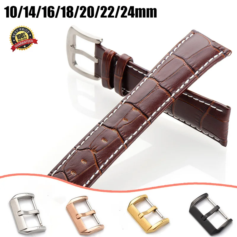 New Stainless Steel Watch Buckle Pin Clasp Leather Watchbands Button for Watch Band 10/14/16/18/20/22/24mm Watches Accessories