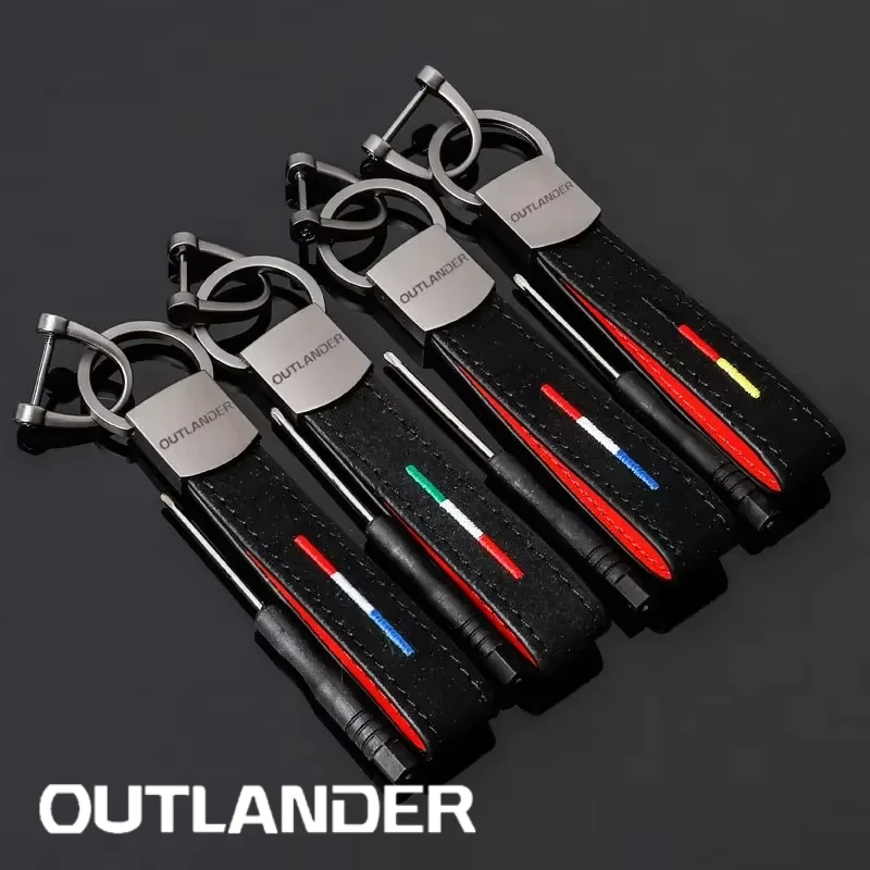 Car Keychain Styling Suede Keyring Holder Pendant for Mitsubishi Outlander Logo Pajero L200 ASX Eclipse Ralliart EVO9 Starion