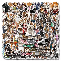 10/30/50/110PCS Bulldog Cartoon Stickers Cool Pet Dog Sticker Animal Graffiti Decals Luggage Laptop Guitar Bike Skateboard Toy