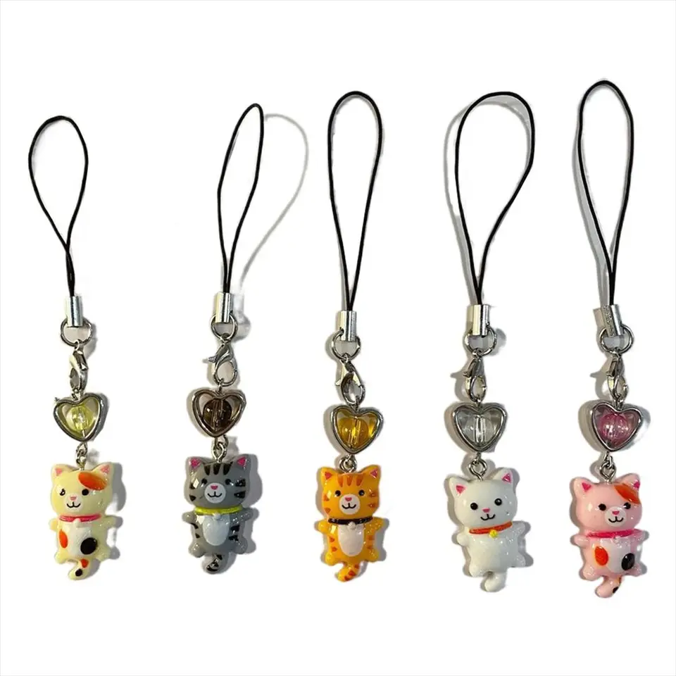 Anti Lost Cat Phone Strap Bag Decor Cat Pendant Keychain Y2K Phone