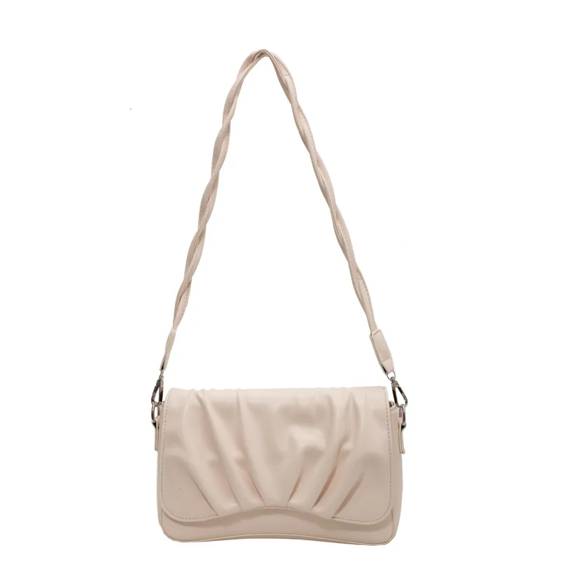 2023 New Shoulder Bag Designer Unique Design French Pleated Cloud Bags for Women PU Solid Color Trend All-match Mini Square Bag