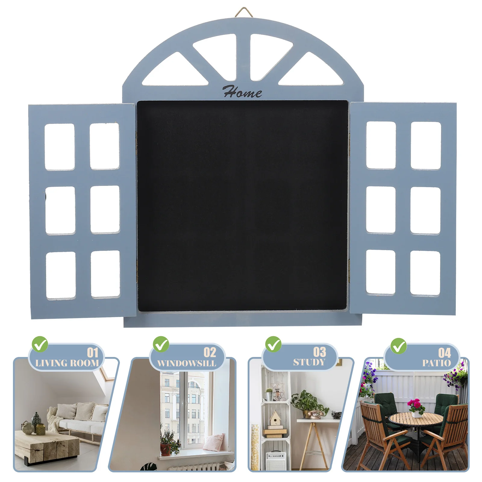 

Wooden Window Chalkboard Retro Hanging Decorative Signs Blackboard for Cafe Shop Restaurant Reusable Message Board Home Gift