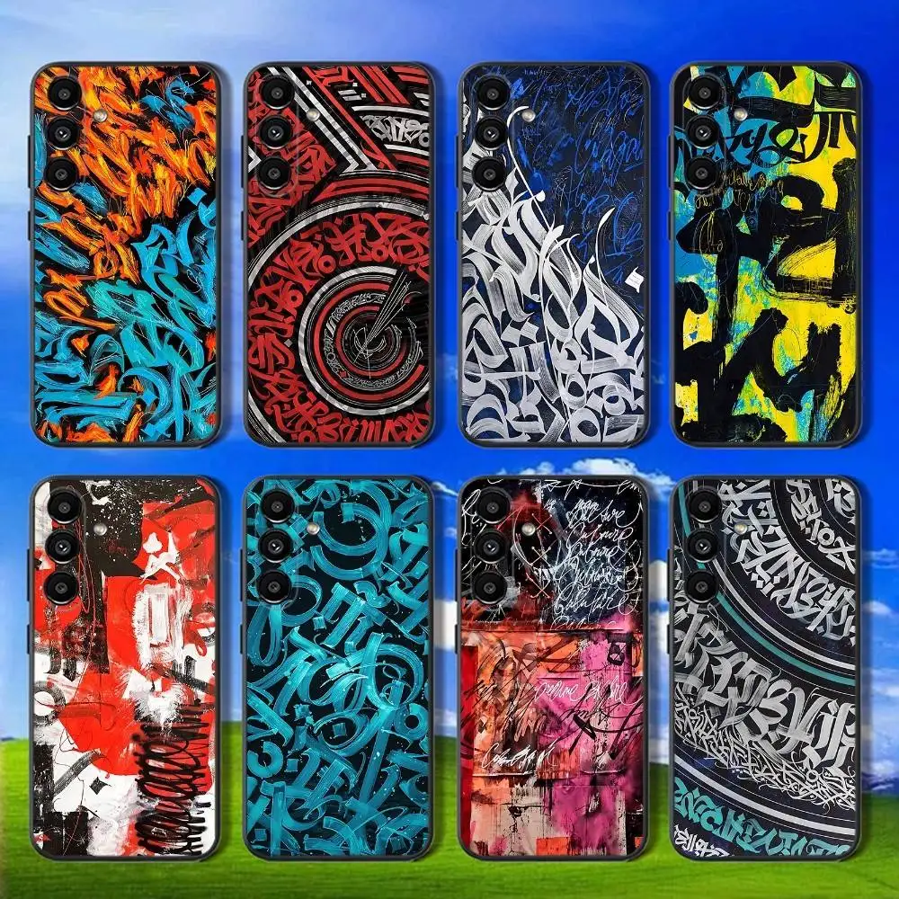 

Pokras Lampas Art Graffiti Phone Case For Samsung Galaxy A13,A21s,A22,A31,A32,A52,A53,A71,A80,Soft Black Shell