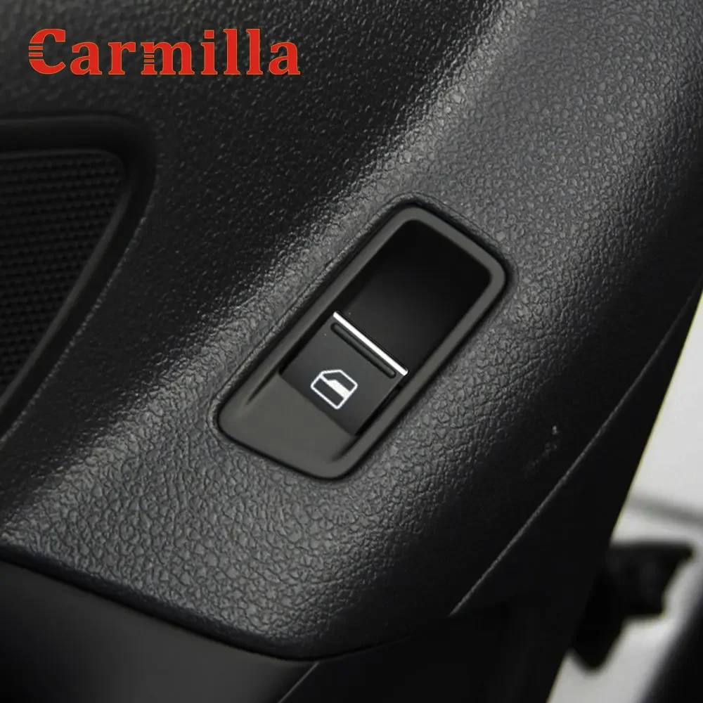 Carmilla for Skoda Octavia Fabia 2 Yeti Car Door Window Lift Button Switch Sequin Interior Mouldings ABS Chrome Trim Accessories