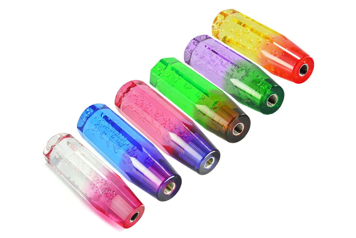 Universal 15cm Car Resin Shift Knob Two Colors Multicolor Gear Shift Knob Crystal Bubble Gear Shift Knob Colorful Shifter Lever