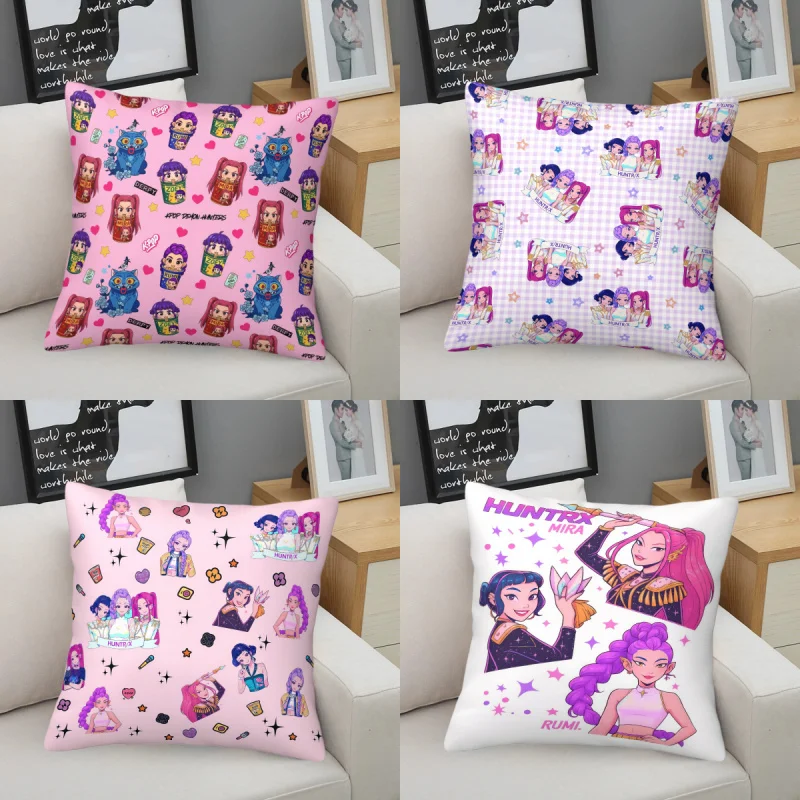 Hasbro Kpop Dekokissen, Kawaii, rosa, Anime, dekoratives Kissen, weiches Plüsch-Quadratkissen, Nickerchenkissen für Sofa, Bett, Auto, Kinder, Mädchen, Fans, Geschenk