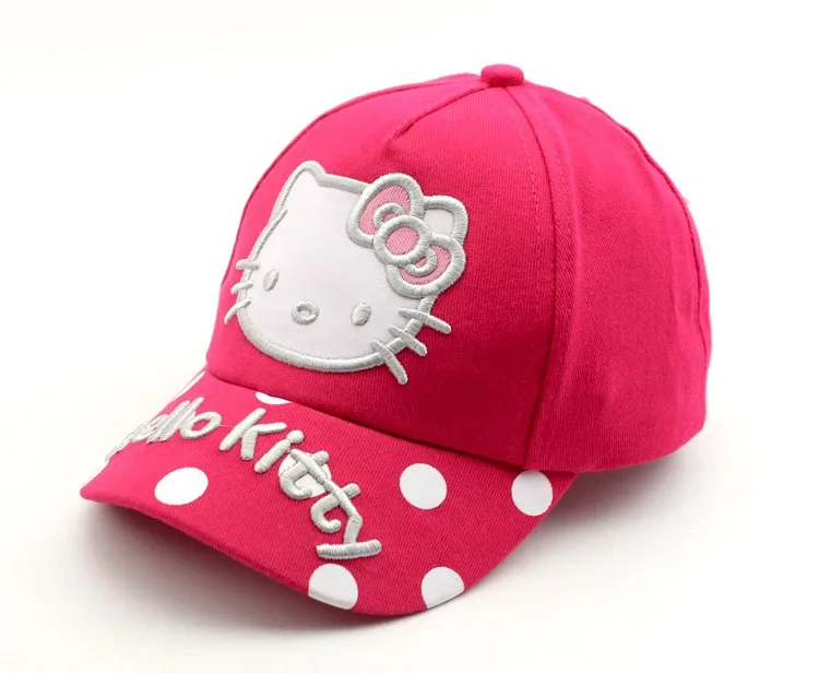 Cartoon Sanrio Kids Baseball Cap Kawaii Pink Rose Red Anime HelloKittys Spring Sunblock Hat Girl Cosplay Fashion Birthday Gift