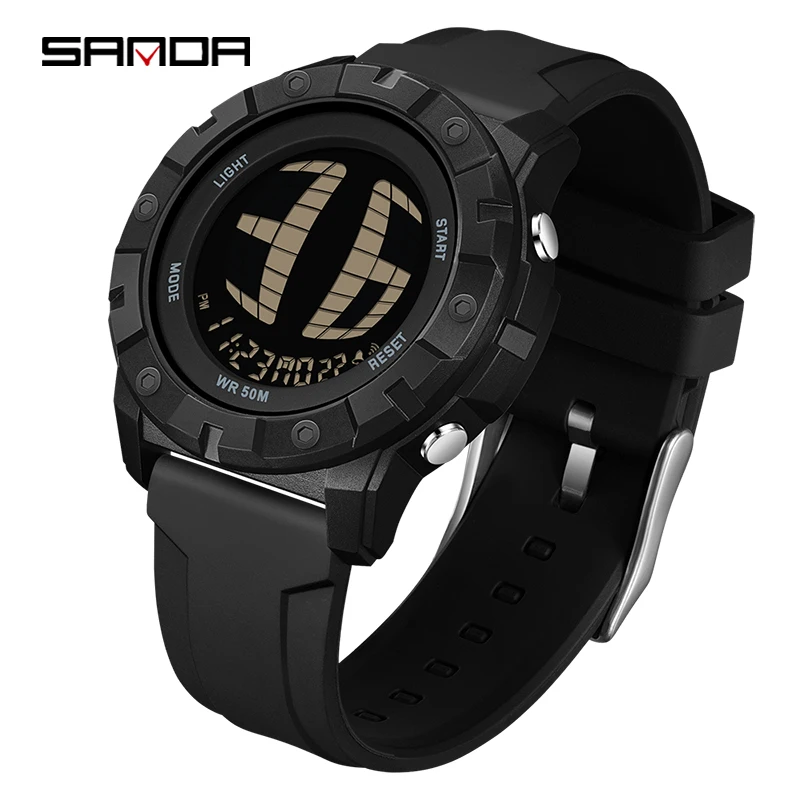 

SANDA 2209, модные электронные часы для мужчин, многофункциональный календарь, светящиеся противоударные водонепроницаемые цифровые часы для занятий спортом на открытом воздухе