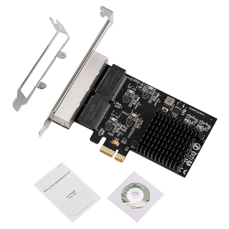 PCI Express 10/100/1000Mb การ์ดเครือข่าย1000Mbps PCIE X1 RJ45 Quad Gigabit Ethernet อะแดปเตอร์เครือข่าย lan NIC RTL8111H ชิปสำหรับ PC