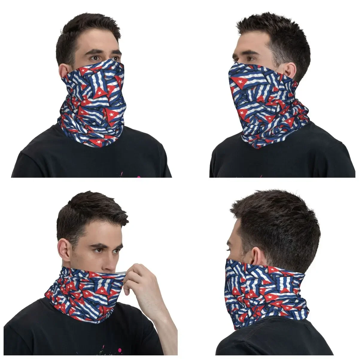 Cuba Flag Pattern Winter Headband Neck Warmer Men Women Hiking Cycling Tube Scarf Cuban Proud Face Bandana Gaiter