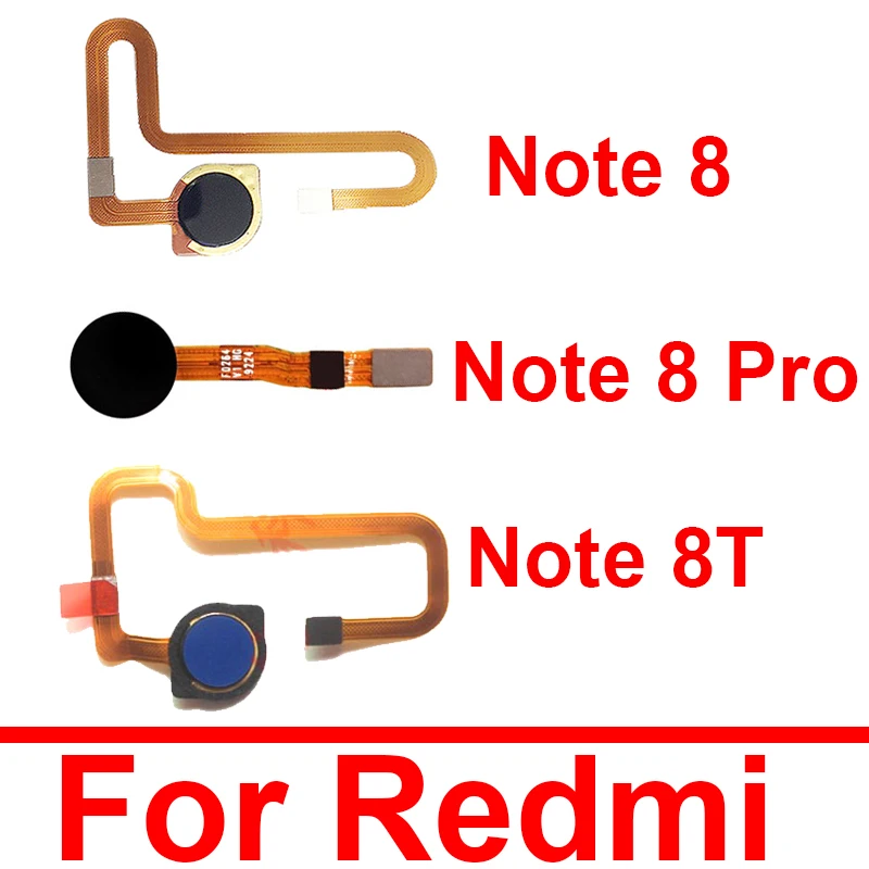 Home Button Fingerprint Sensor Cable For Xiaomi Redmi Red Rice Note 8 8Pro Note 8T Menu Return Key Flex Ribbon Replacement Parts