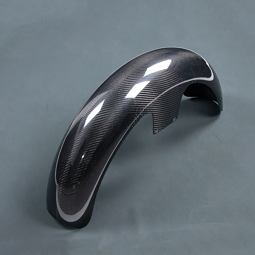 19 بوصة لنماذج Harley Touring وحقيبة مخصصة 100% 3K من ألياف الكربون الجافة النقية للدراجات النارية مجموعة انسيابية للحاجز الأمامي #4