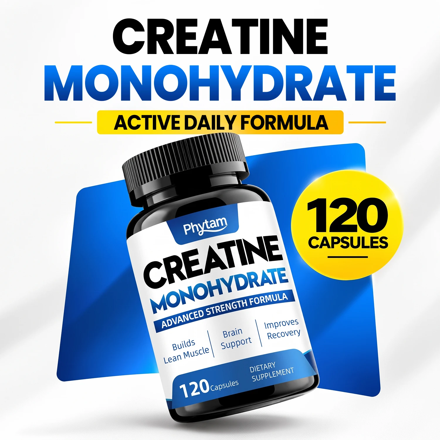 Micronized Creatine Monohydrate Capsules 3g Per Serving 120 Capsules Daily Nutritional Supplement for Active People Workout Nutrition Support