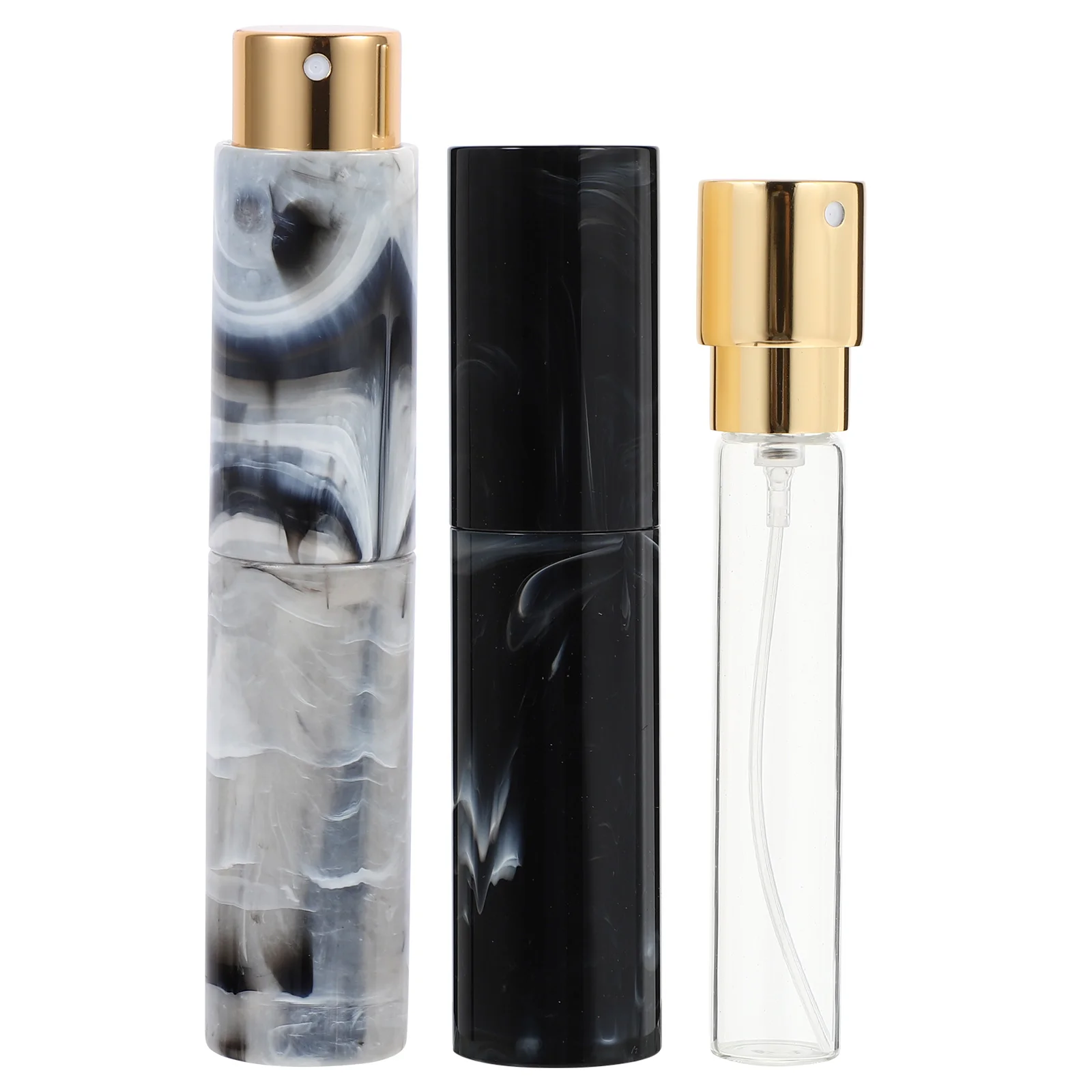 2 Pcs Rotating Perfume Tube Rechargeable Atomizer Bottles Liquid Pump Mini Women Empty Makeup Spray Glass Refillable Dispenser