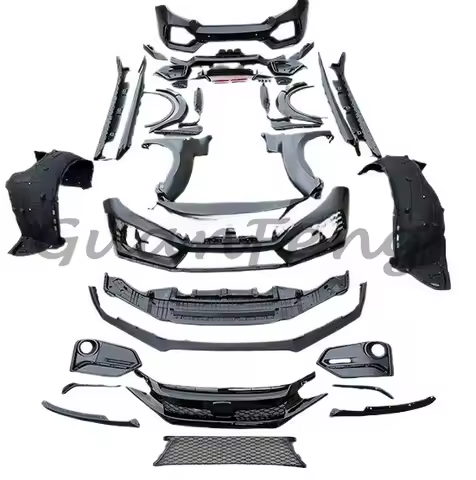 Type R Design 1:1 Bodykit Bumper Side Skirt Fender for Civic Sedan 2016-2021 Fc1 Upgrade Wide Fk8 Body Kit