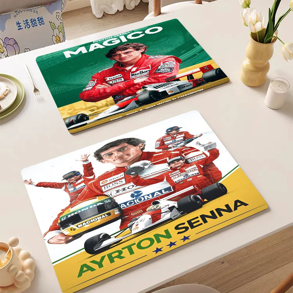 

Ayrton Senna F1 Formula Legend Star Champion Race Car New Super Absorbent Coffee Dish Kitchen Absorbent Draining Mat Drying