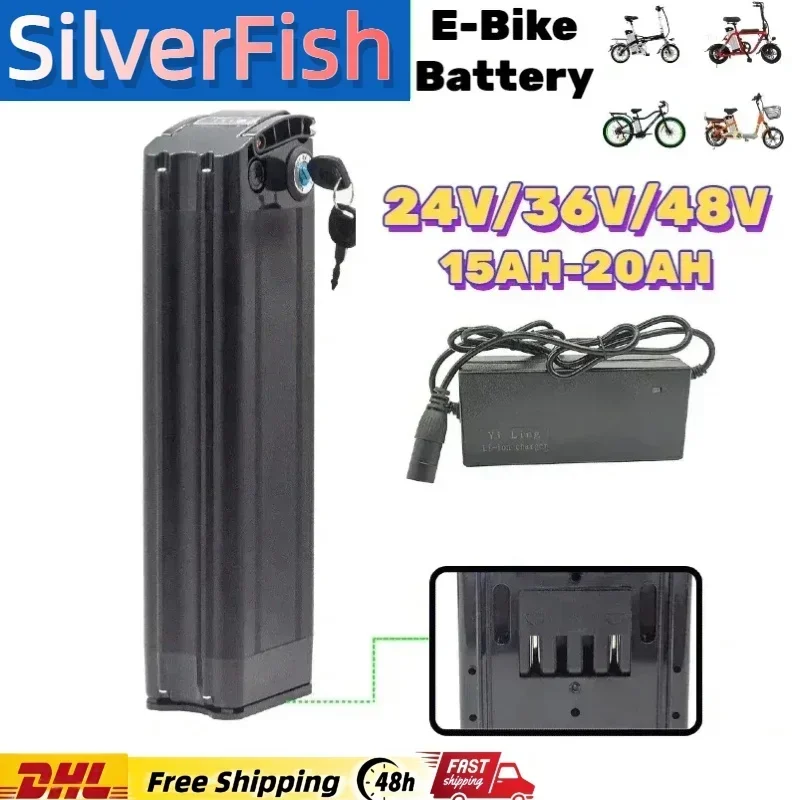 

Upgrade 48V/36V 20Ah for E-Bike Silver fish Li-ion Battery Suitable for Folding E-bike,Ultra long endurance for tens of km