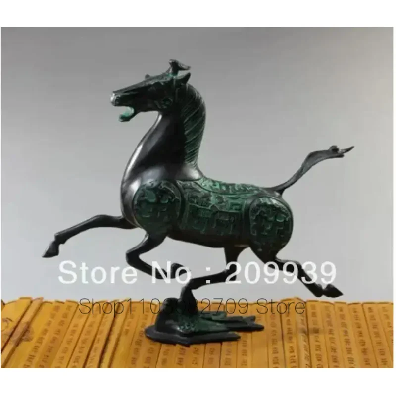 Lenght 24cm Height 21CM Exquisite Old Chinese Bronze Statue Horse Fly Swallow