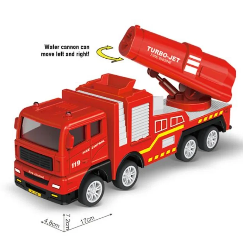 シミュレーション消防車プルバックおもちゃ消防伸縮はしごトラック慣性車消防救助水槽車モデル子供誕生日プレゼント