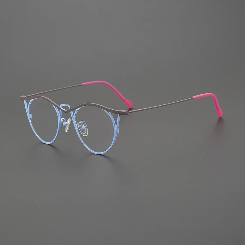 Luxury brand pure titanium pear-shaped glasses frame men\'s and women\'s trendy retro optical glasses make prescription glasses