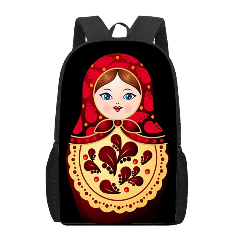 

Russian Cute Dolls Matryoshka Print Kids Backpacks Teenager Boys Girls School Bags Funny Student Book Bag Casual Daily Rucksack