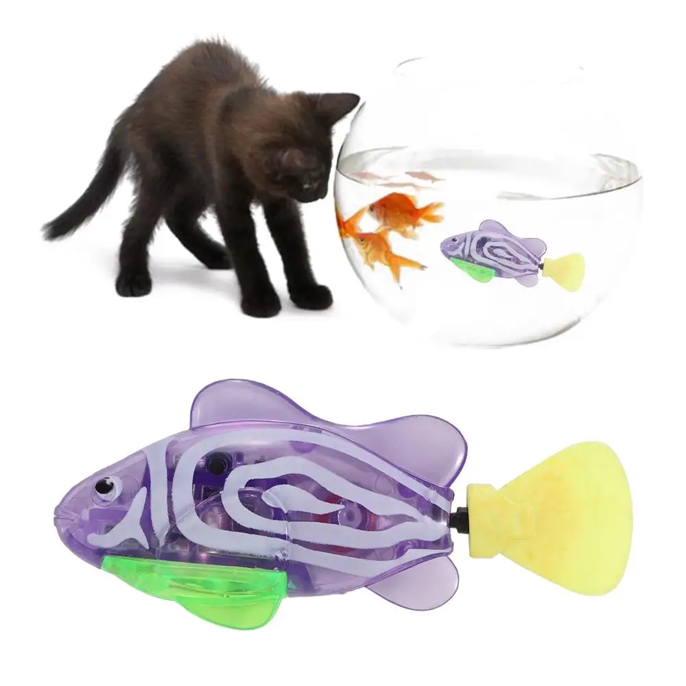 Decoración de verano, luz LED, juguete interactivo para gatos, juguetes para mascotas para niños, juguetes de baño para bebés, peces eléctricos, juguete para peces, peces nadadores