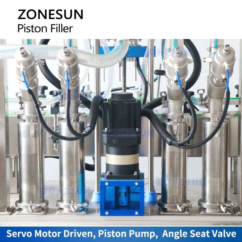 Zonesun ZS YT4T 4PX hochpräzise Servokolben-Abfüllmaschine für Lotionen, Saucen und viskose Pasten