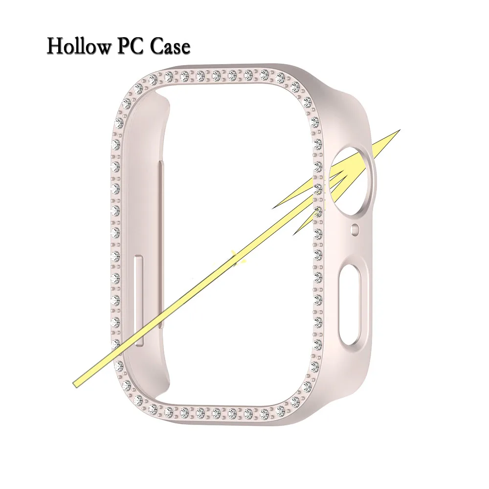 لساعة Huawei Watch Fit 3، غطاء مجوف، غطاء حماية صلب من البولي كربونات مع زخرفة ماسية بلاستيكية لساعة Huawei Watch Fit 3