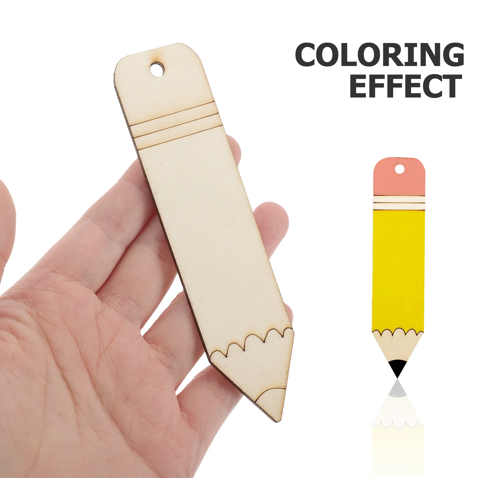 

2Sets Wooden Bookmarks Pencil Shape Blank DIY Unfinished Reading Page Markers Craft Decoration Unfinished Wood Cutouts