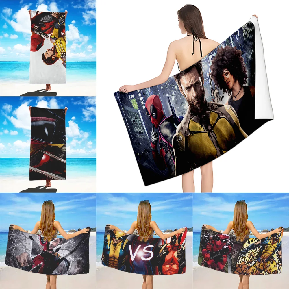 Anime Beach Towel Microfiber Sand Quick Dry Soft Sandproof Pool Towels for Deadpools and Wolverines Women Travel Shower Camping