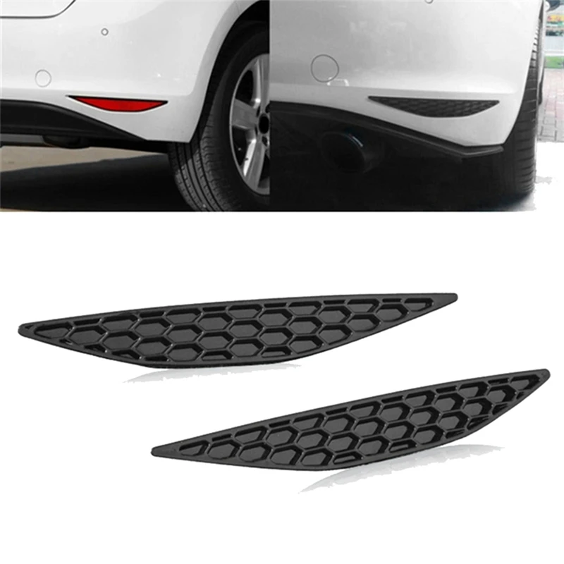 1Pair Rear Bar Honeycomb Reflector Cover Trim Styling For VW Golf 7 GTI MK7 2014-2018 Tail Fog Light Strips Sticker Replacement